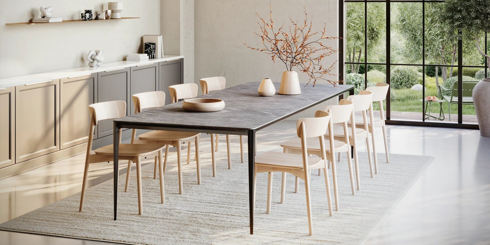 Coco solid ash timber dining chair for hospitality use